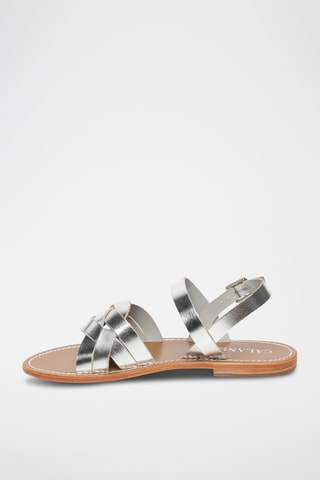 Sandalias de piel - Plateado
