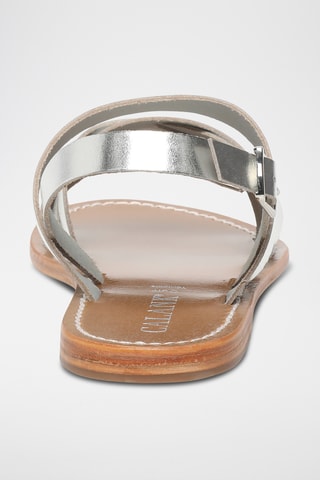 Sandalias de piel - Plateado