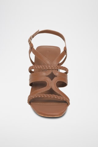 Sandalias de piel ovina napa de tacón - Camel