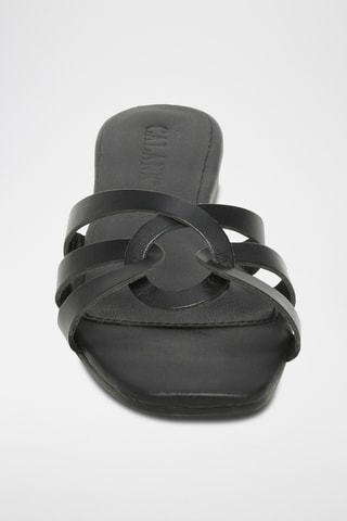 Sandalias de piel - Negro