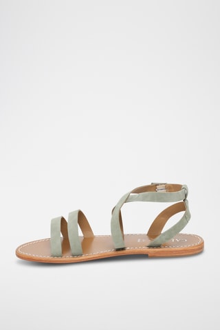Sandalias de piel caprina nobuk - Caqui