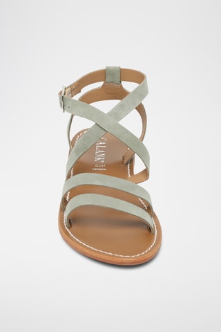 Sandalias de piel caprina nobuk - Caqui