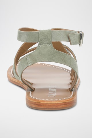 Sandalias de piel caprina nobuk - Caqui
