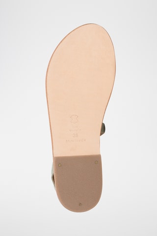 Sandalias de piel caprina nobuk - Caqui