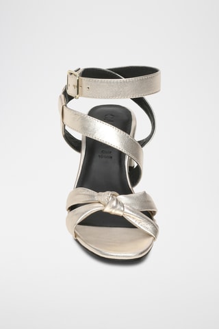 Sandalias de piel ovina napa de tacón - Dorado