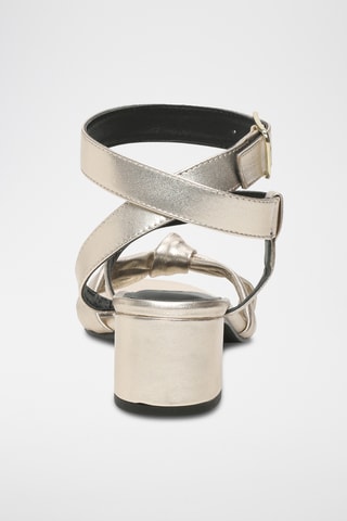 Sandalias de piel ovina napa de tacón - Dorado