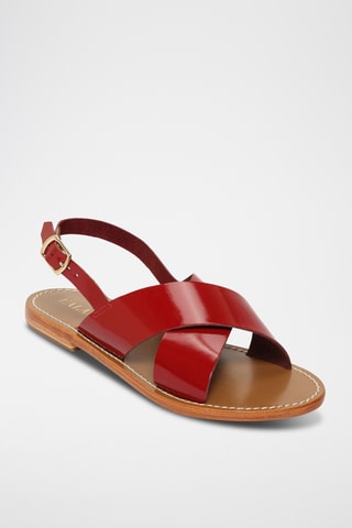 Sandalias de piel de charol - Rojo