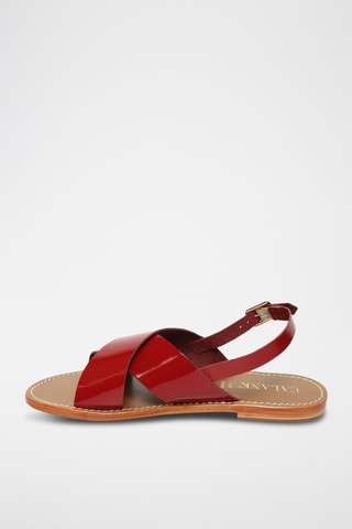 Sandalias de piel de charol - Rojo