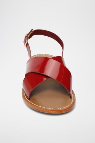 Sandalias de piel de charol - Rojo