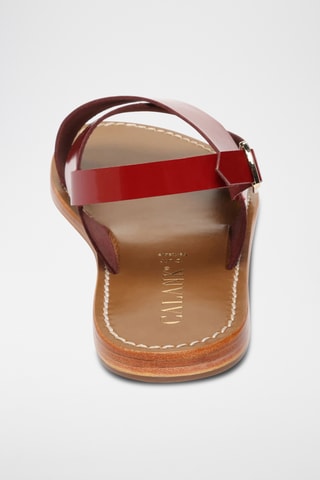 Sandalias de piel de charol - Rojo