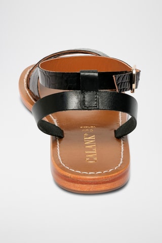 Sandalias de piel de charol - Negro