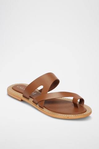 Sandalias de piel - Camel