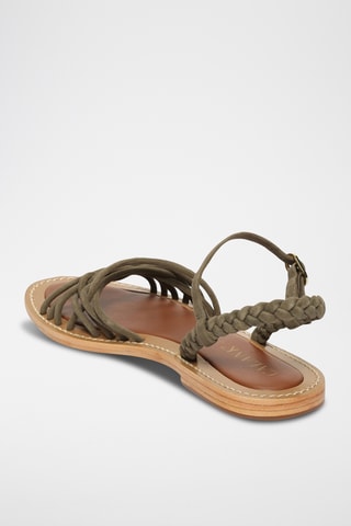 Sandalias de piel caprina nobuk - Verde claro