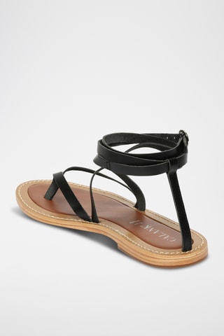 Sandalias de piel - Negro