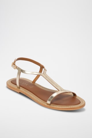 Sandalias de piel - Dorado