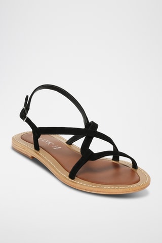 Sandalias de piel caprina nobuk - Negro