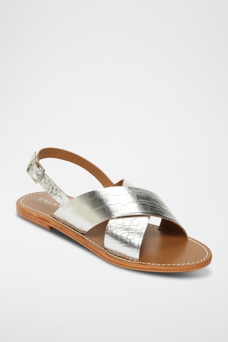 Sandalias de piel - Plateado