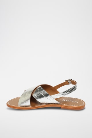 Sandalias de piel - Plateado