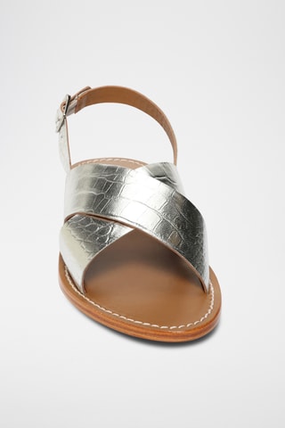 Sandalias de piel - Plateado