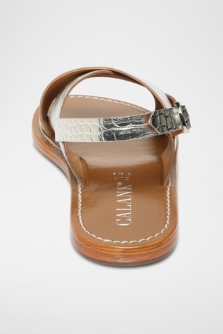 Sandalias de piel - Plateado