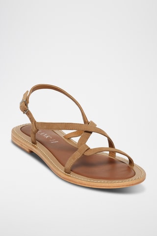 Sandalias de piel caprina nobuk - Camel