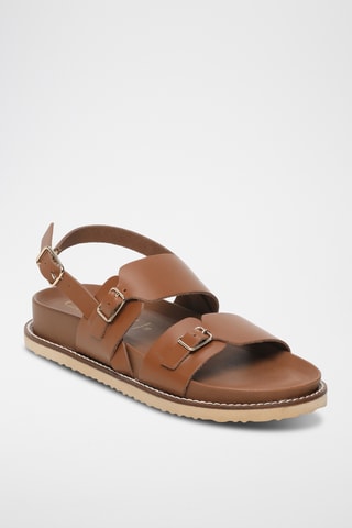 Sandalias de piel - Camel