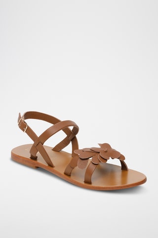 Sandalias de piel napa - Camel