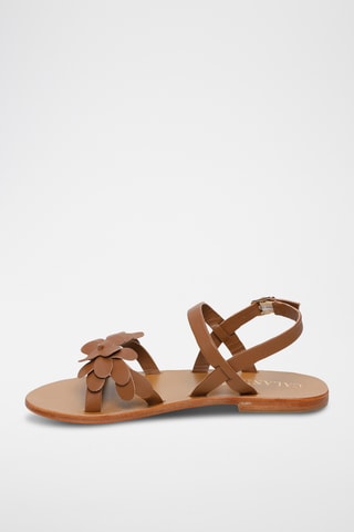 Sandalias de piel napa - Camel
