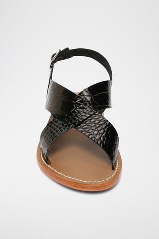 Sandalias de piel de charol - Negro