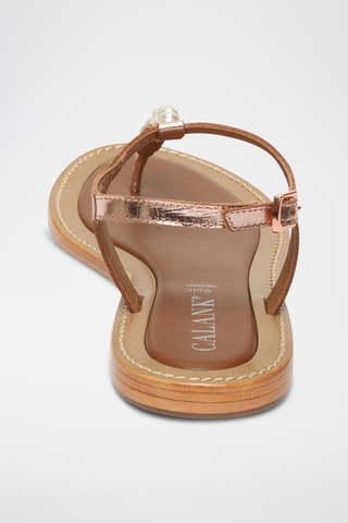 Sandalias de piel caprina - Rosa dorado