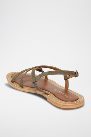 Sandalias de piel caprina nobuk - Verde claro
