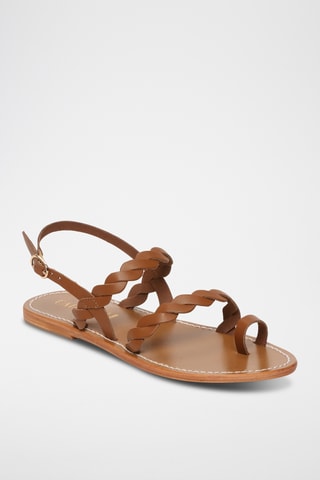 Sandalias de piel - Camel