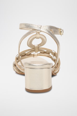 Sandalias de piel ovina napa de tacón - Dorado