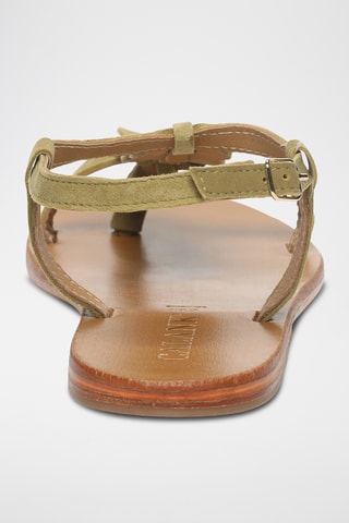 Sandalias de piel caprina nobuk - Verde claro