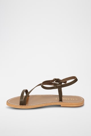 Sandalias de piel - Caqui