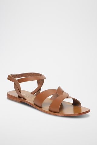 Sandalias de piel - Camel