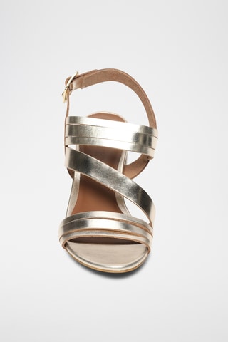 Sandalias de piel de tacón - Dorado