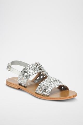 Sandalias de piel - Plateado