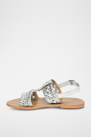 Sandalias de piel - Plateado