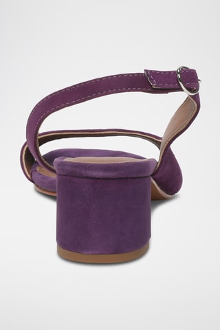 Sandalias de piel caprina nobuk de tacón - Verde