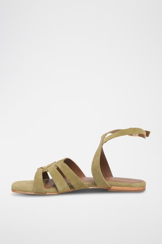 Sandalias de piel caprina nobuk - Verde claro