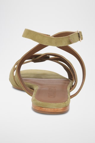 Sandalias de piel caprina nobuk - Verde claro