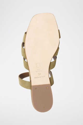 Sandalias de piel caprina nobuk - Verde claro