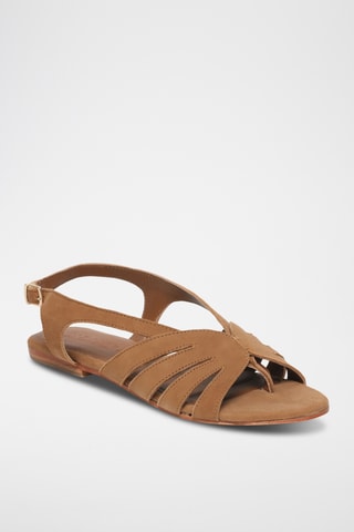 Sandalias de piel caprina nobuk - Camel