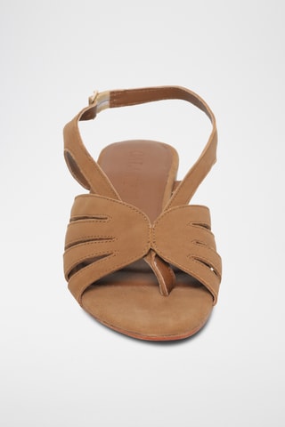 Sandalias de piel caprina nobuk - Camel