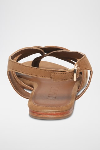 Sandalias de piel caprina nobuk - Camel