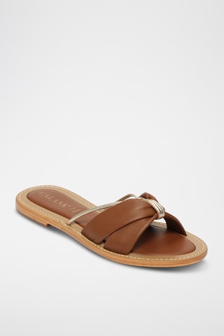 Sandalias de piel ovina napa - Dorado