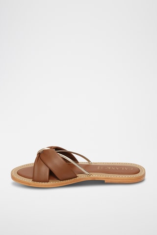 Sandalias de piel ovina napa - Dorado