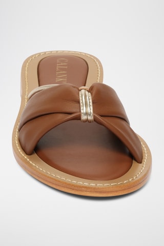 Sandalias de piel ovina napa - Dorado