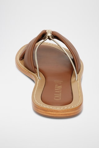 Sandalias de piel ovina napa - Dorado